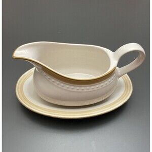 Johann Haviland Crowning Fashion Japan Gravy Boat & Underplate Cream Vintage
